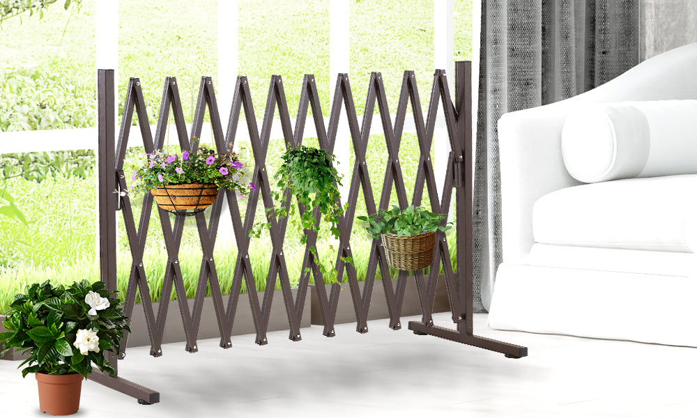 Expandable Metal Steel Safety Gate Trellis Fence Barrier Traffic Indoor Outdoor