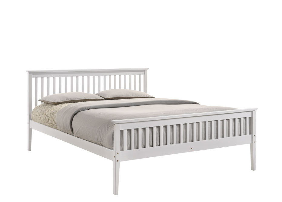Wooden Bed Frame in White - Double