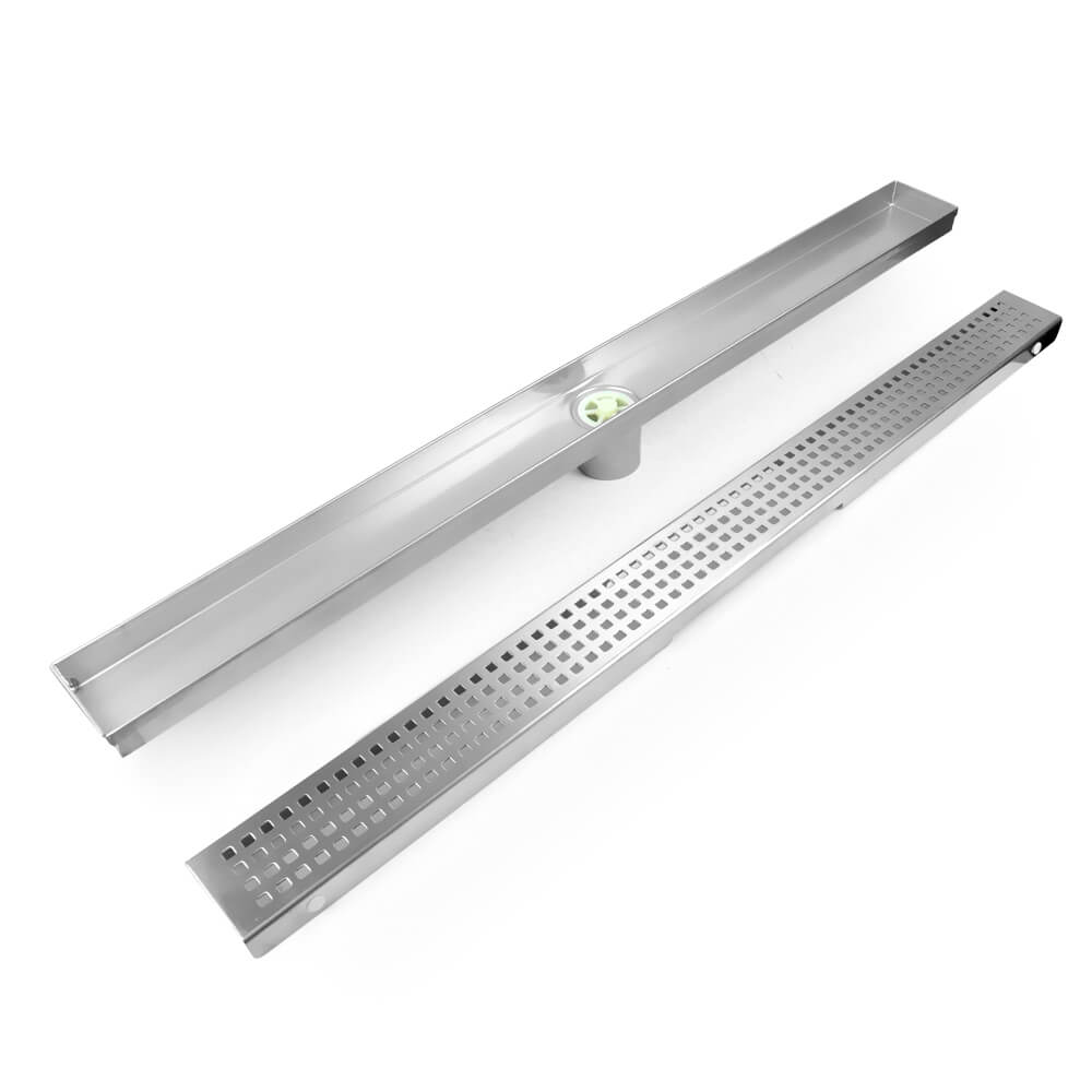 800MM Stainless Steel Tile Insert Bathroom Shower Grate Drain Floor Linear