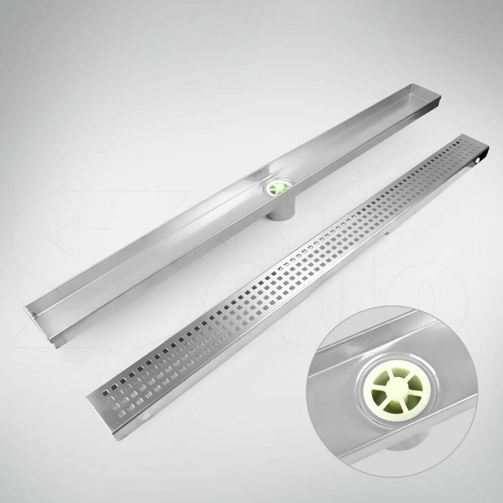 900MM Stainless Steel Tile Insert Bathroom Shower Grate Drain Floor Linear