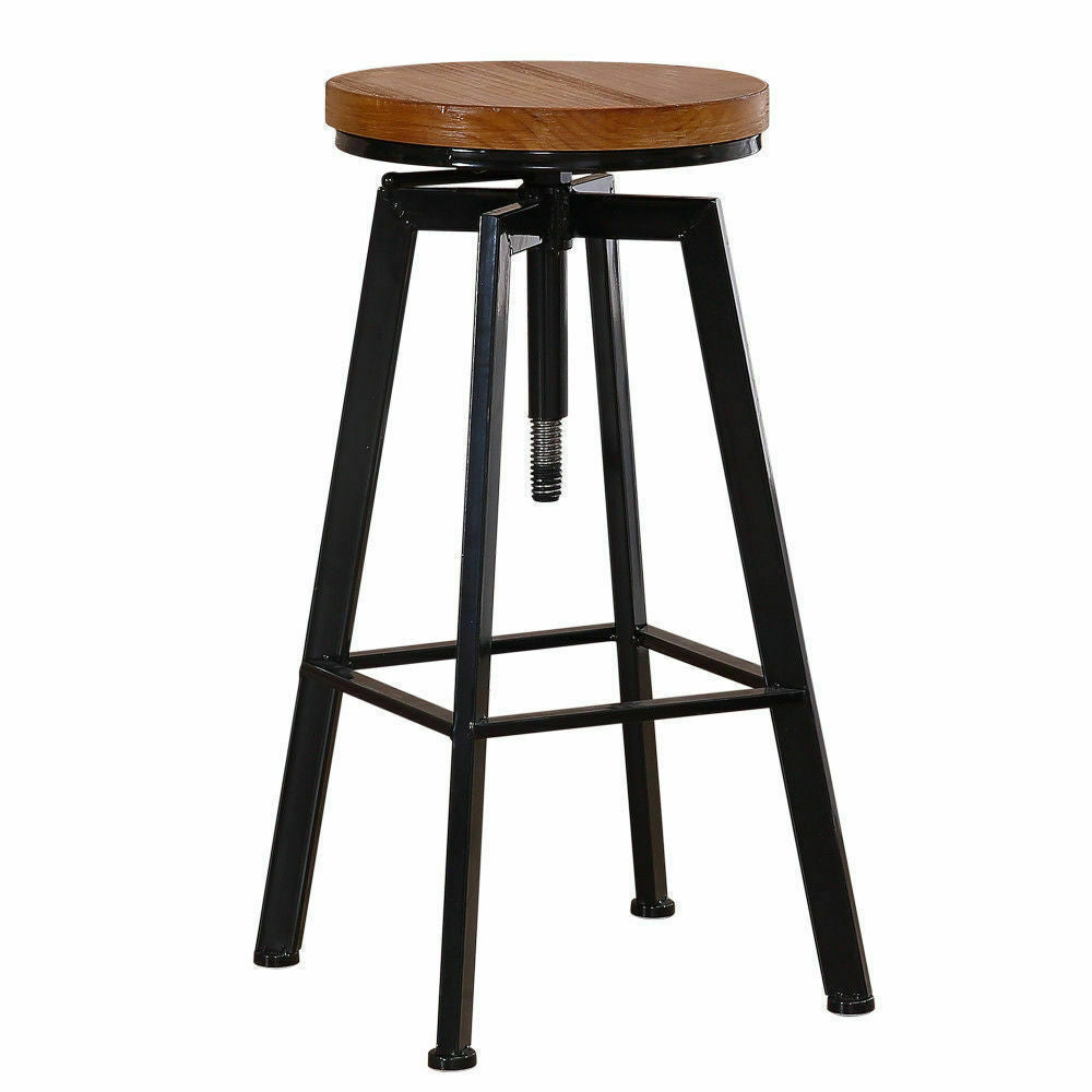 4x Levede Industrial Bar Stools Kitchen Stool Wooden Barstools Swivel Vintage