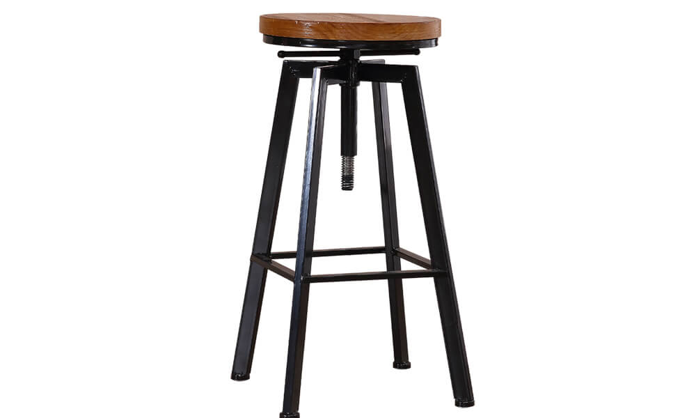 Levede Industrial Bar Stools Kitchen Stool Wooden Barstools Swivel Chair Vintage