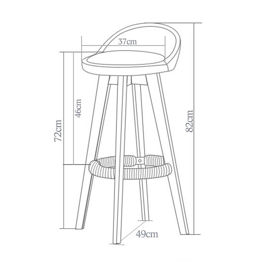 2x Levede Fabric Swivel Bar Stool Kitchen Stool Dining Chair Barstools Brown