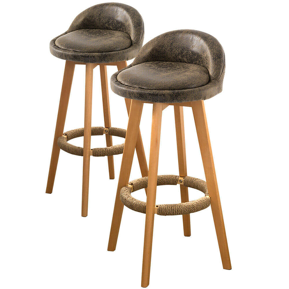 4x Levede Suede Swivel Bar Stool Kitchen Stool Dining Chair Barstools Industrial