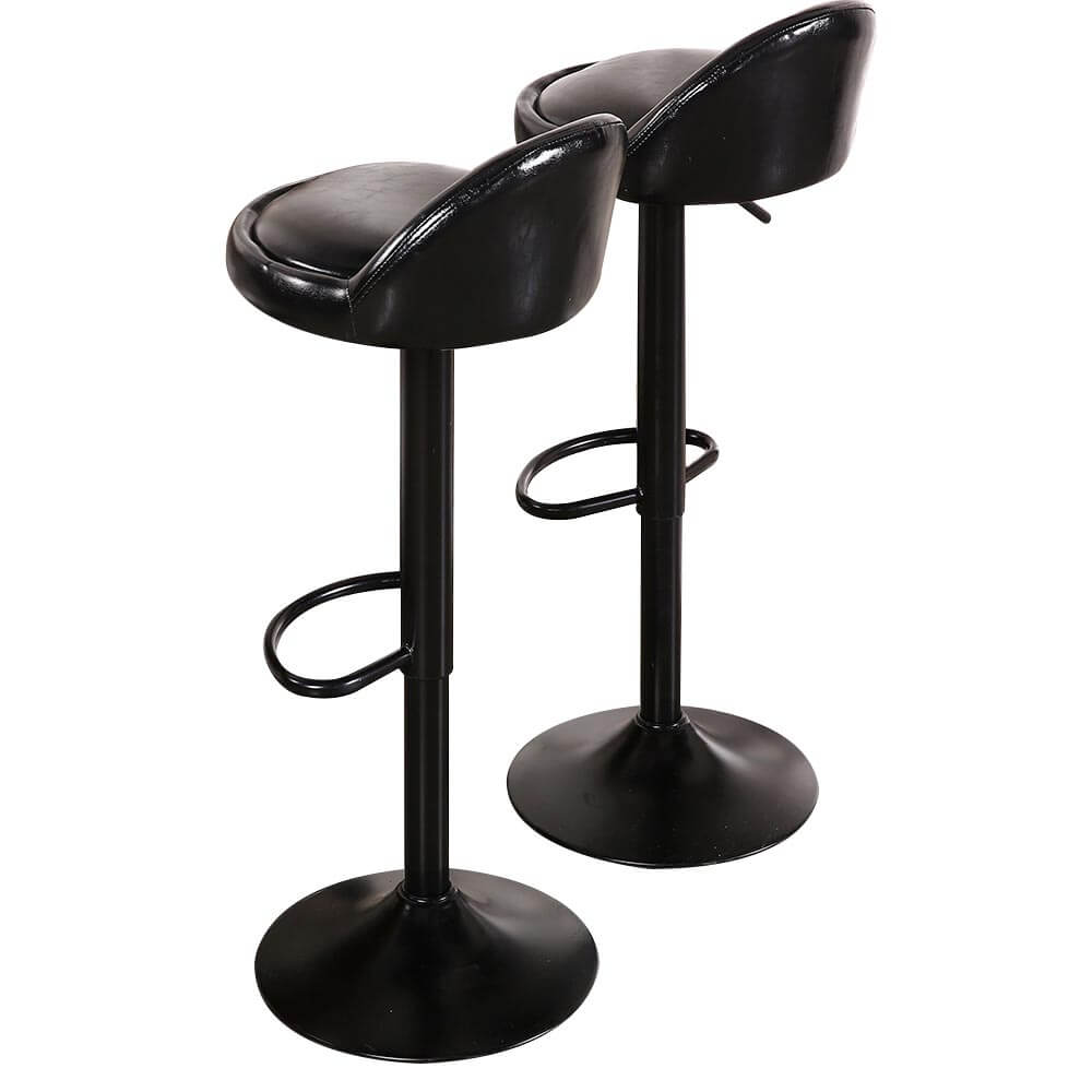 2x Levede Leather Swivel Bar Stools Barstool Kitchen Stool Gas Lift Dining Chair