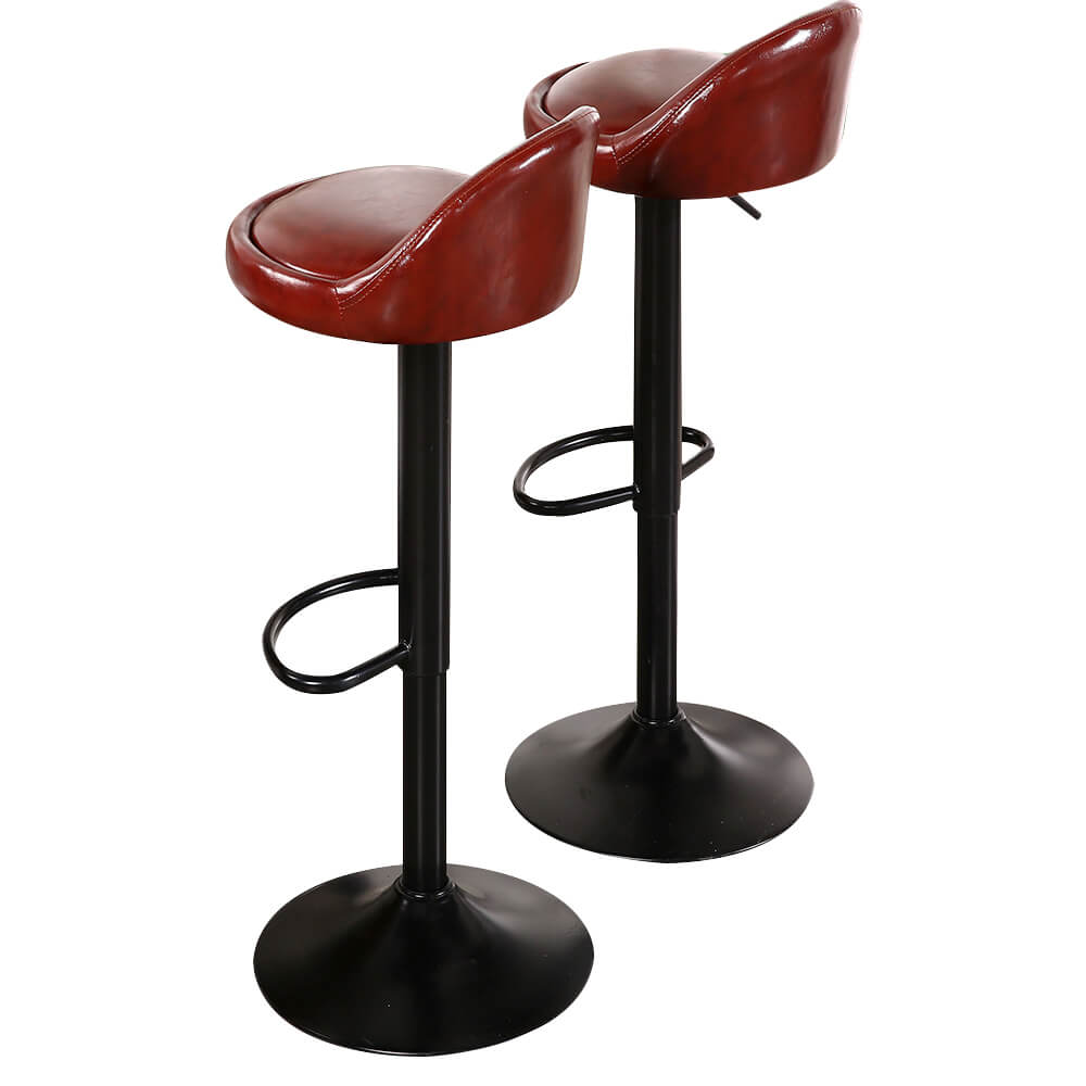 2x Levede Leather Swivel Bar Stools Barstool Kitchen Stool Gas Lift Dining Chair