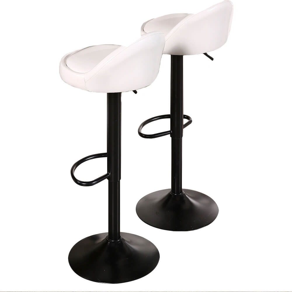 2x Levede Leather Swivel Bar Stools Barstool Kitchen Stool Gas Lift Dining Chair