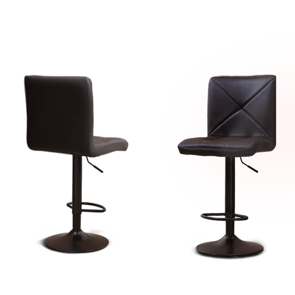 2x Levede PU Leather Swivel Bar Stool Kitchen Stool Dining Chair Barstools Black