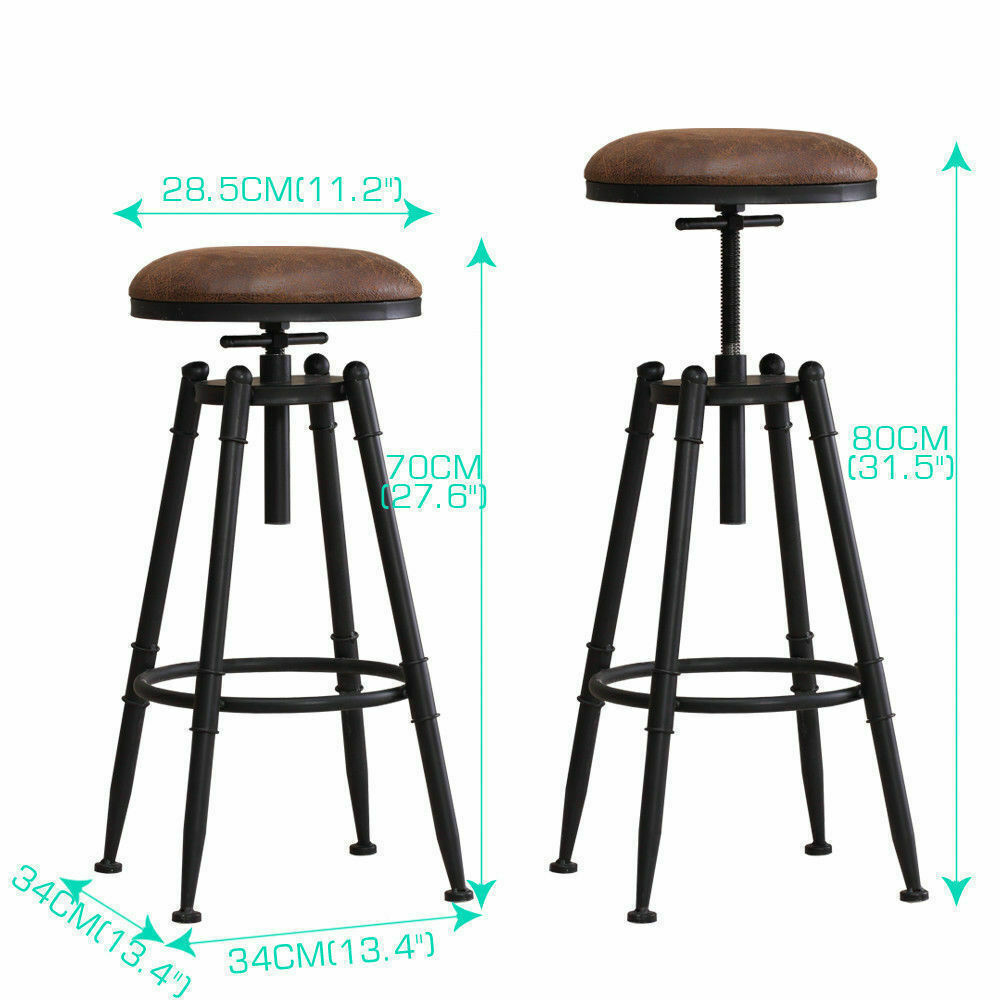 4x Levede Rustic Industrial Bar Stool Kitchen Stool Barstool Swivel Dining Chair