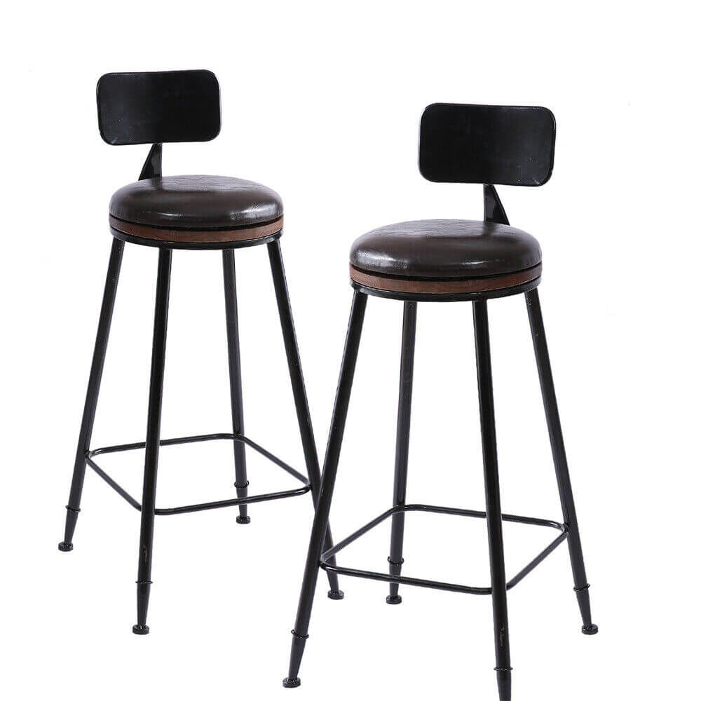 2x Levede Industrial Bar Stool Kitchen Stool Barstools Dining Chair High Back