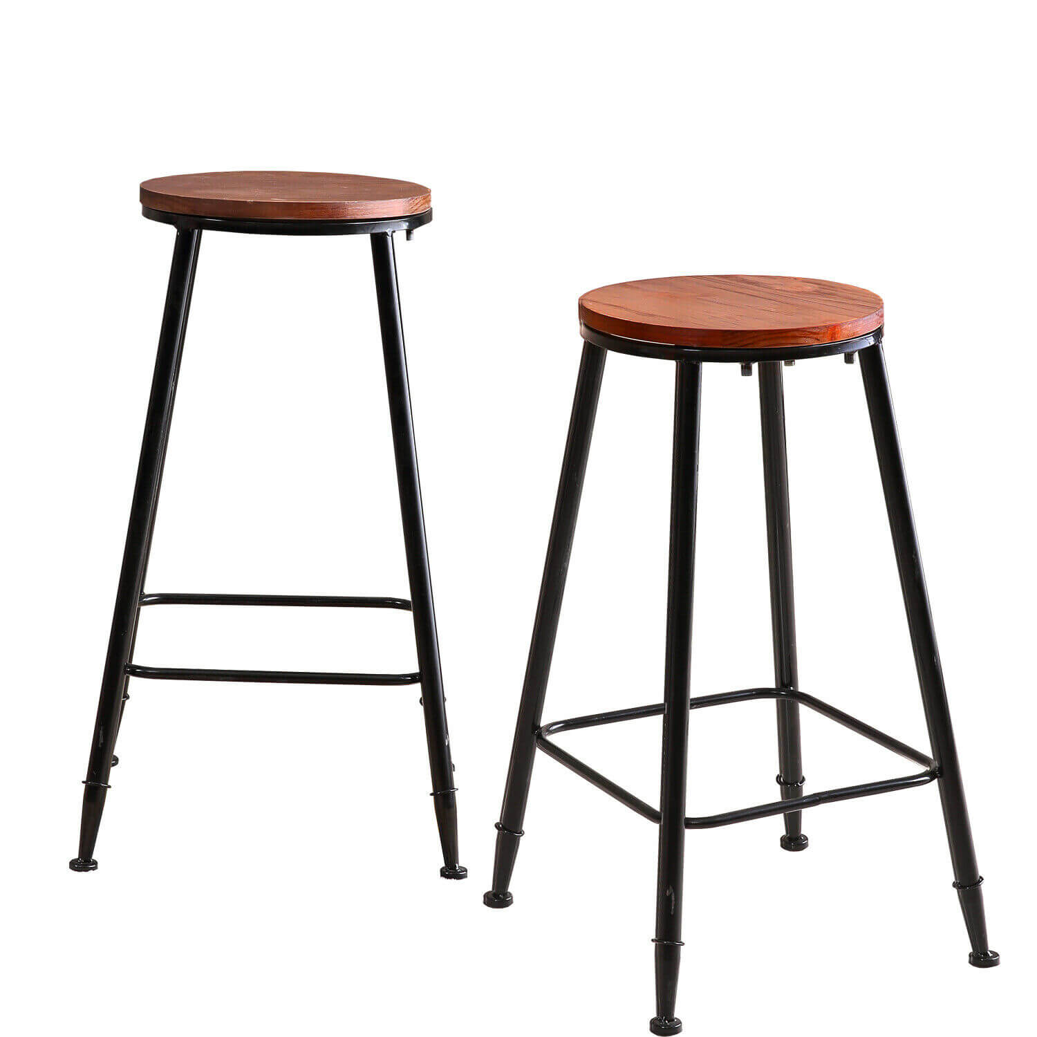 2x Levede Industrial Bar Stool Kitchen Stool Barstools Dining Chair Wood Seat