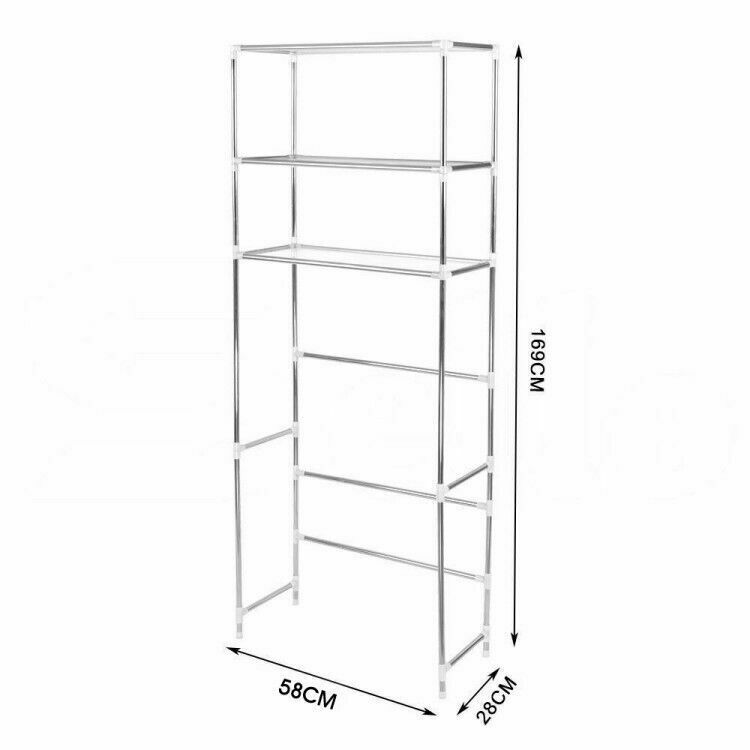 3 Tier Toilet Bathroom Laundry Washing Machine Storage Rack Shelf Unit Organizer