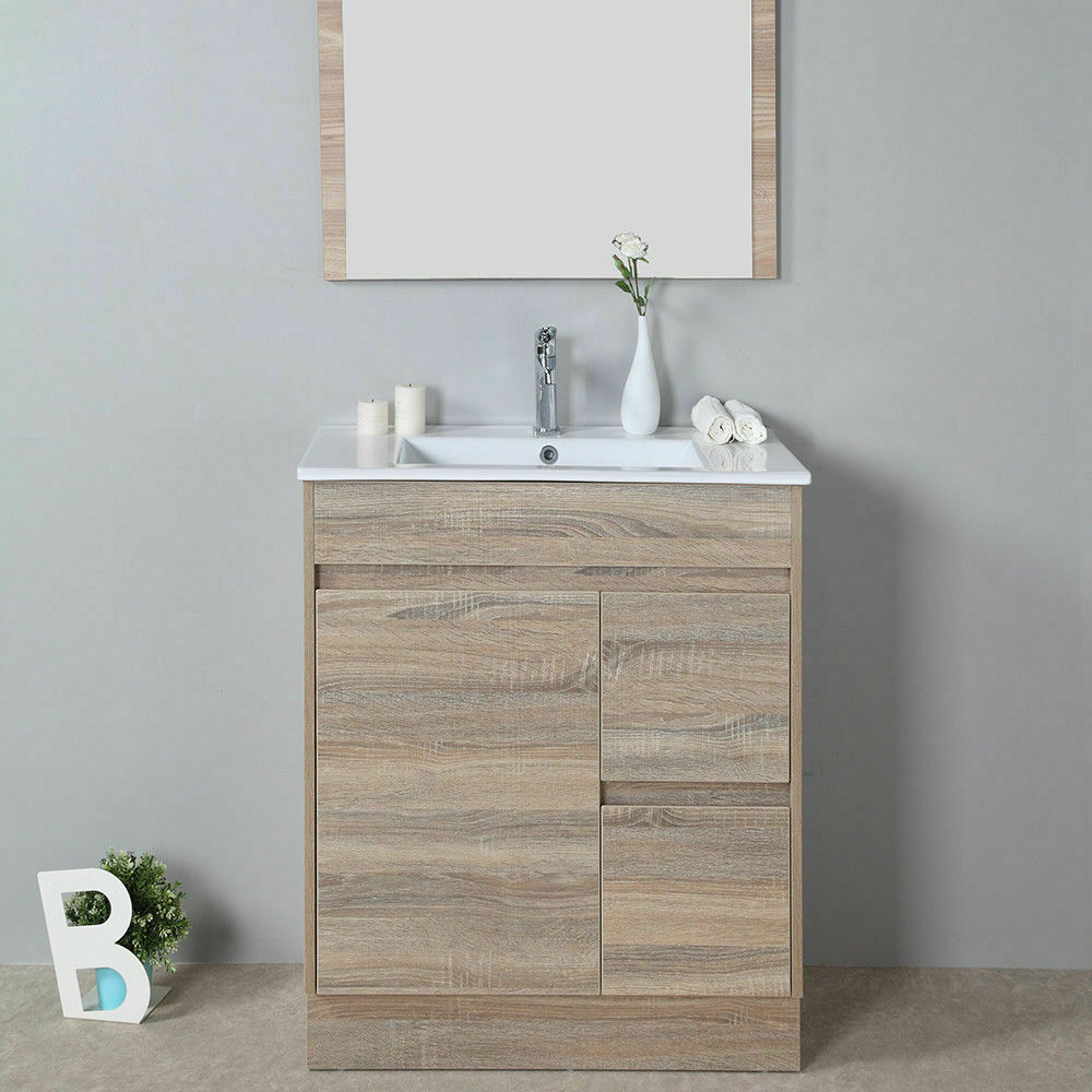 Aulic Finger Pull Bathroom Toilet Vanity Basin Storage Cabinet 750mm Ceramic Top