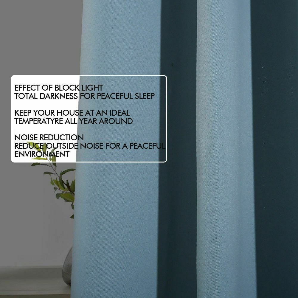 2x Blockout Curtains Panels 3 Layers Eyelet Room Darkening 300x230cm Purple