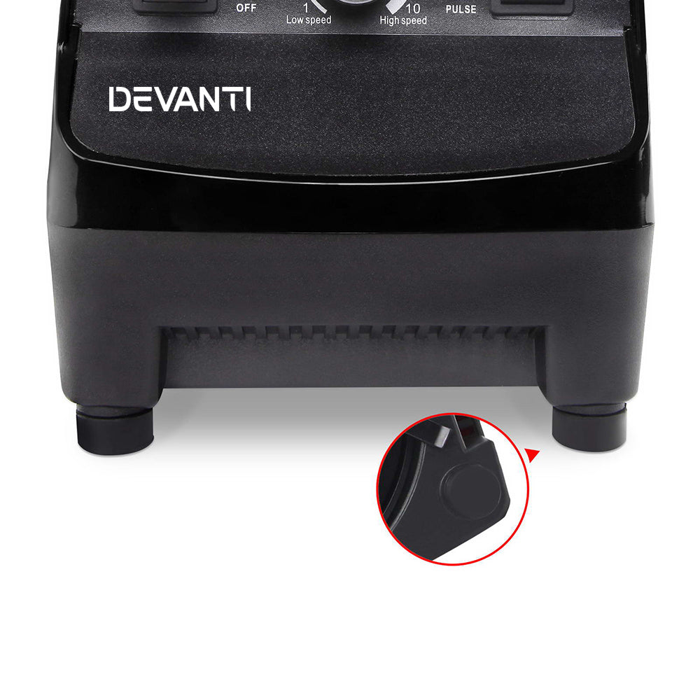 Devanti Commercial Food Processor Blender - Black