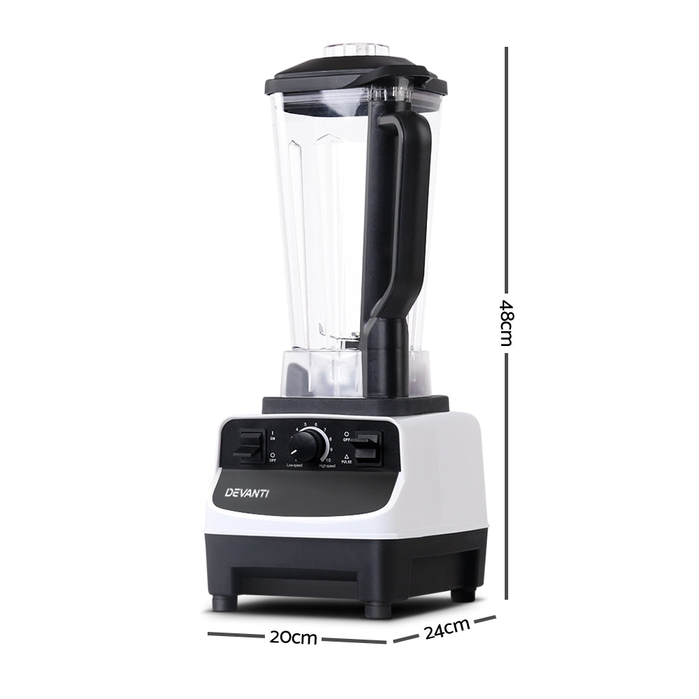 Devanti Commercial Food Processor Blender - White