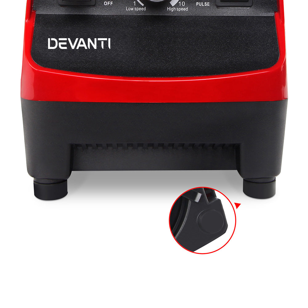 Devanti Commercial Food Processor Blender - Red