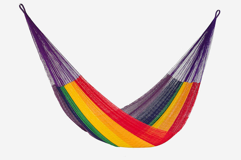 King Size Cotton Hammock in Rainbow