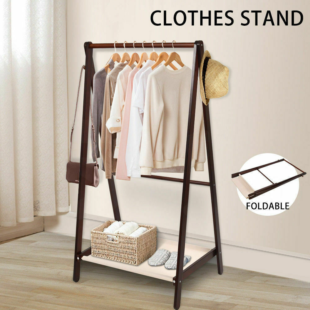 Levede Wooden Garment Coat Clothes Stand Rack Bag Shoe Hanger Hat Jacket Holder