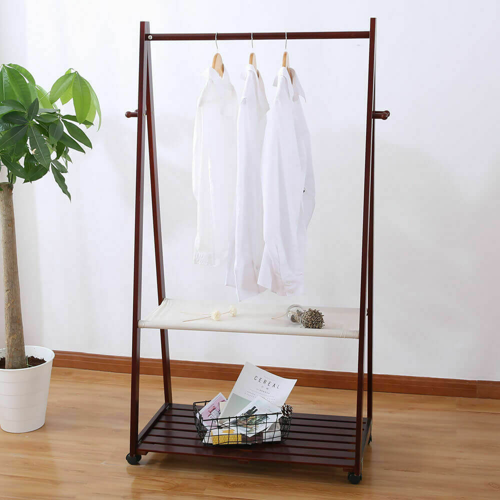 Levede Wooden Garment Coat Clothes Stand Rack Bag Shoe Hanger Hat Jacket Holder