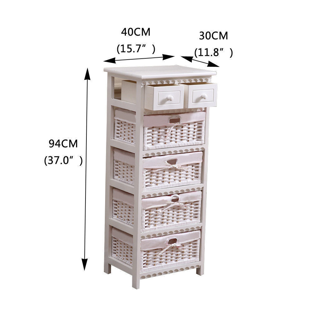 Levede Chest of Drawers Dresser Bedroom Storage Cabinet Baskets Hallway Tables