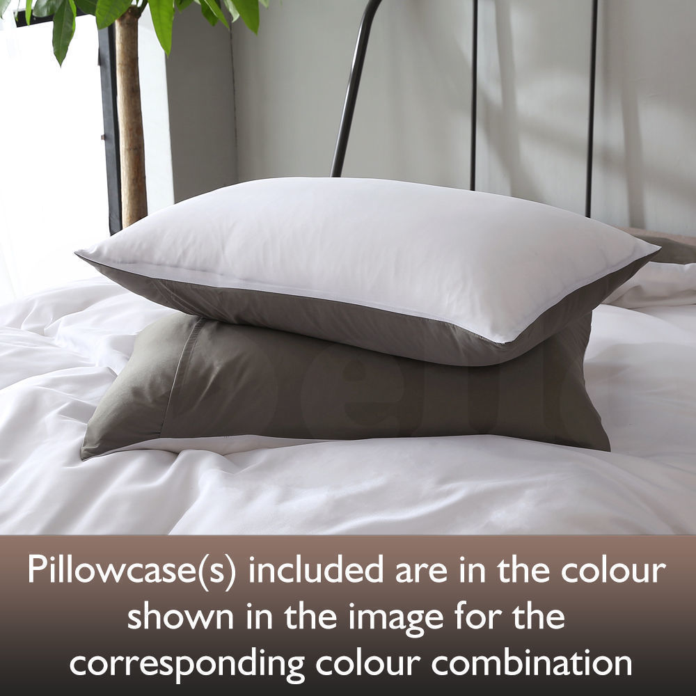 DreamZ 1000TC Microfibre Reversible Duvet Cover and Pillow Case Set Single Size