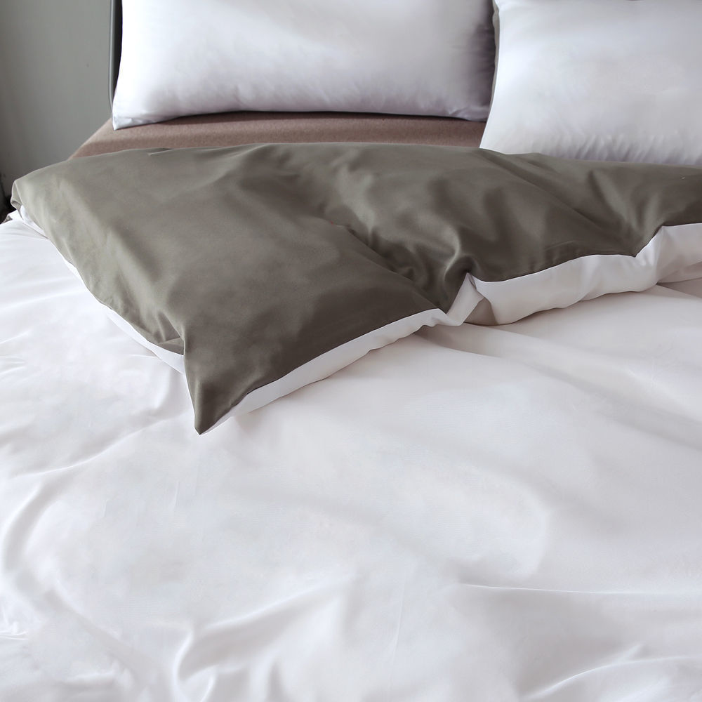 DreamZ 1000TC Microfibre Reversible Duvet Cover Pillow Case Set in Queen Size