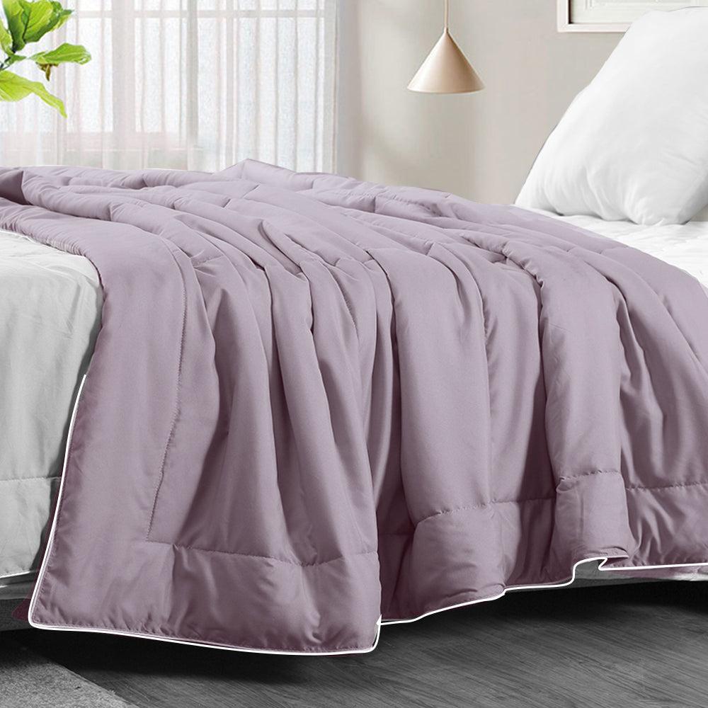 DreamZ Lightweight Quilt Duvet Covers Blanket Adults Kids Double Size Purple