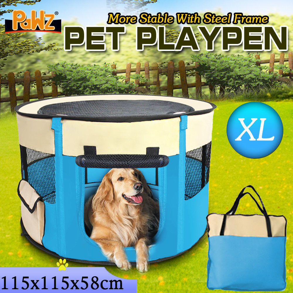 PaWz Pet Soft Playpen Dog Cat Puppy Play Large Round Crate Cage Tent Portable