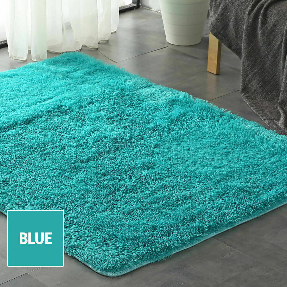 Designer Soft Shag Shaggy Floor Confetti Rug Carpet Home Decor 200x140cm Blue