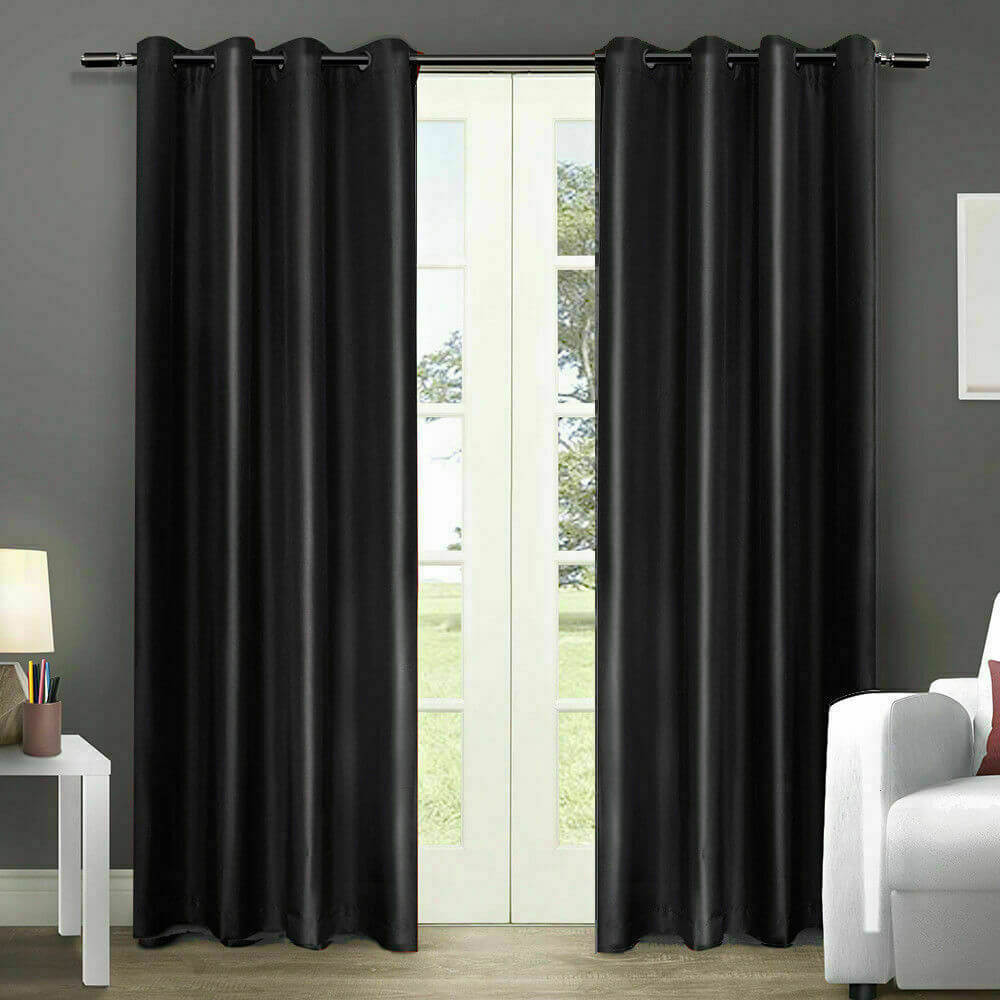 2x Blockout Curtains Panels Blackout 3 Layers Eyelet Room Darkening  300x230cm