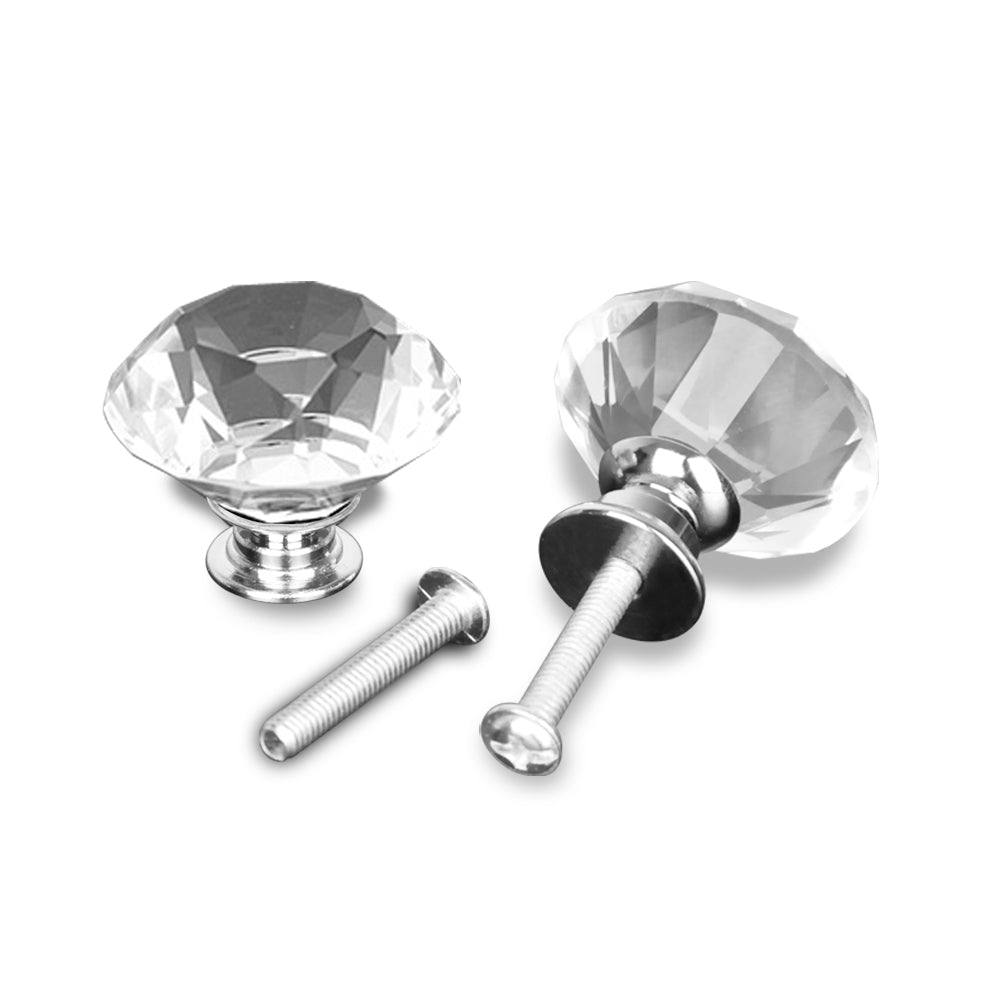 16 Pcs Clear Crystal Knobs Diamond 40mm Diameter Door Cabinet Handle