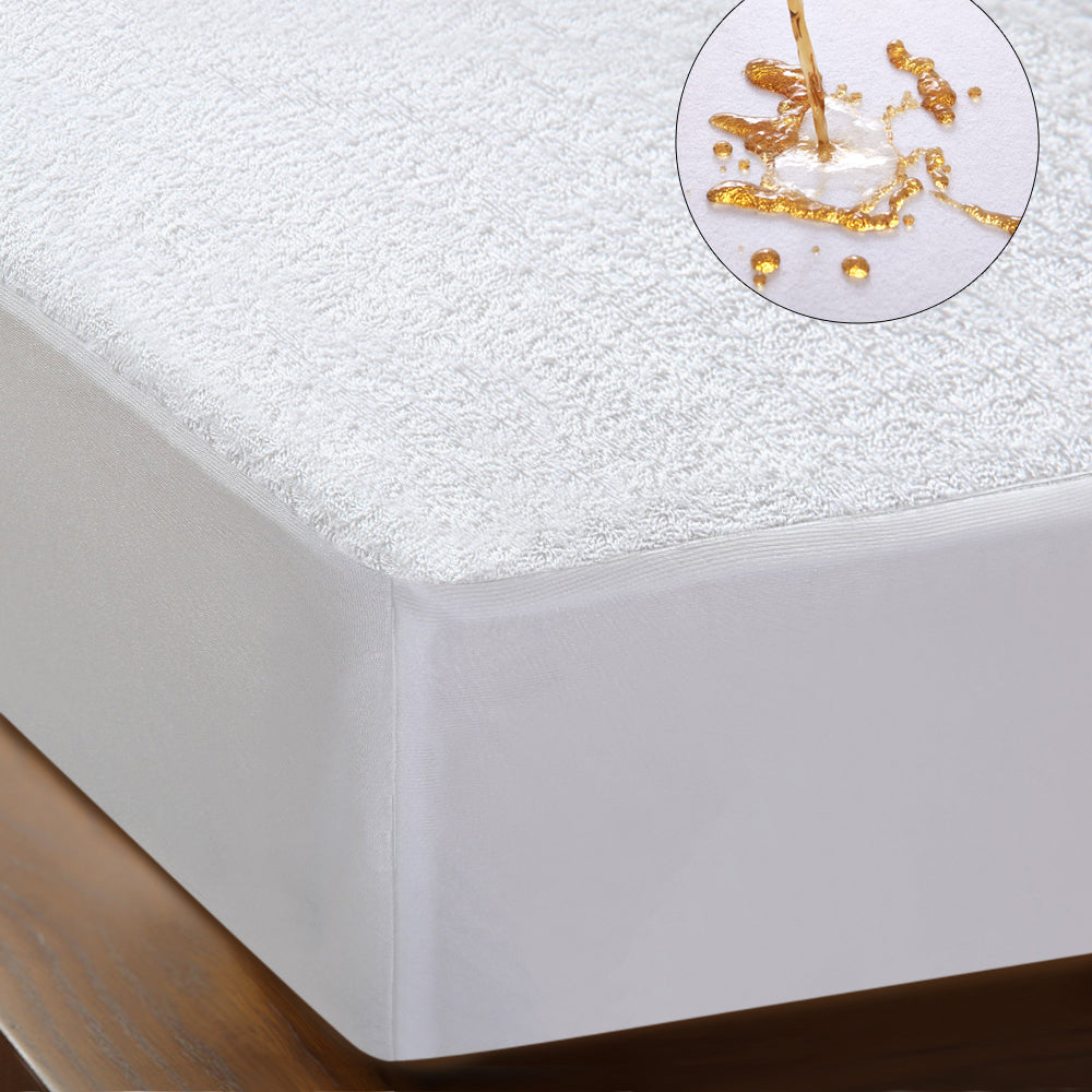 DreamZ Terry Cotton Fully Fitted Waterproof Mattress Protector in Double Size