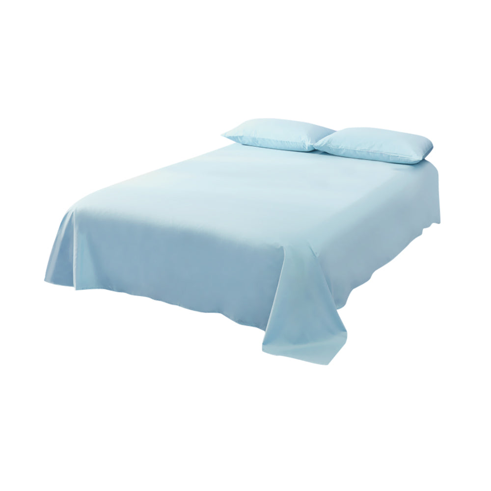 DreamZ King Size 4 Piece Bed Sheet Set Flat Fitted Pillowcase Blue Colour