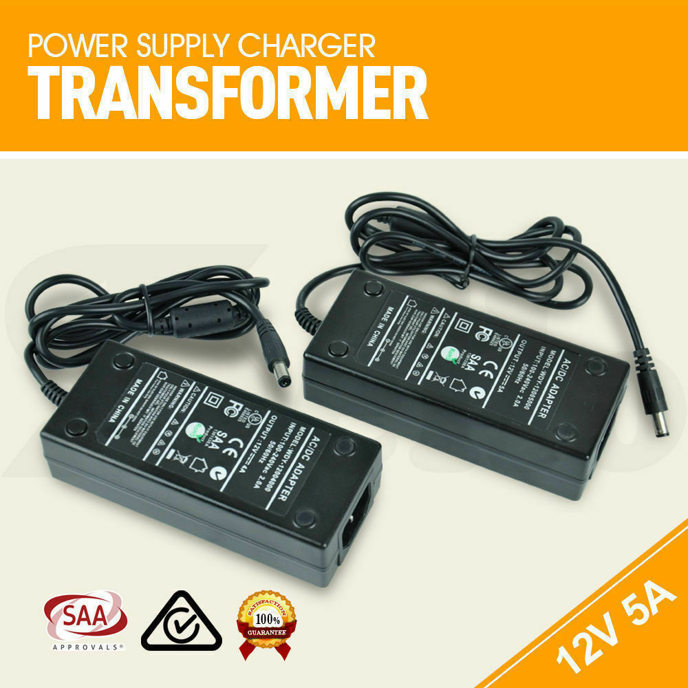 AU 12V 5A SAA Power Supply Charger Transformer 3528 5050 LED Strips Adapter