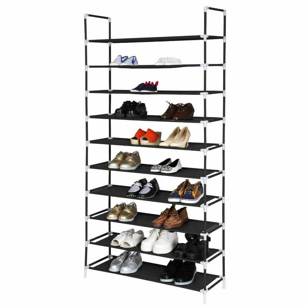 10 Tiers Shoe Rack Cabinet Storage Portable Holder Organiser Stackable 50 Paris