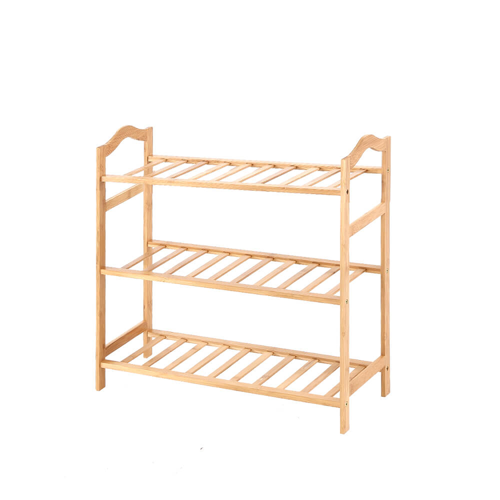 Levede Bamboo Shoe Rack Storage Wooden Organizer Shelf Stand 3 Tiers Layers 70cm