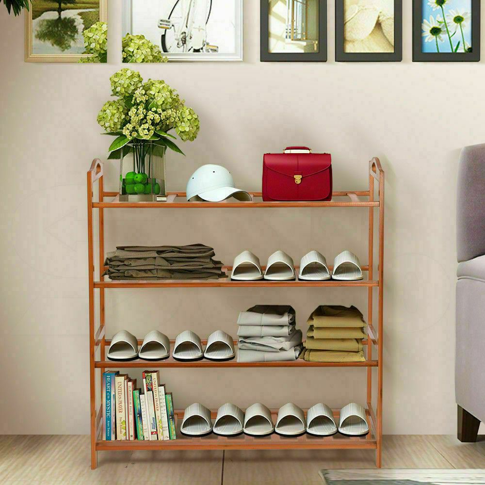 Cheap Levede 4 Tiers Bamboo Shoe Rack Storage Organizer Wooden Shelf Stand Shelves-Store Zone-Online Shopping Store Melbourne Australia