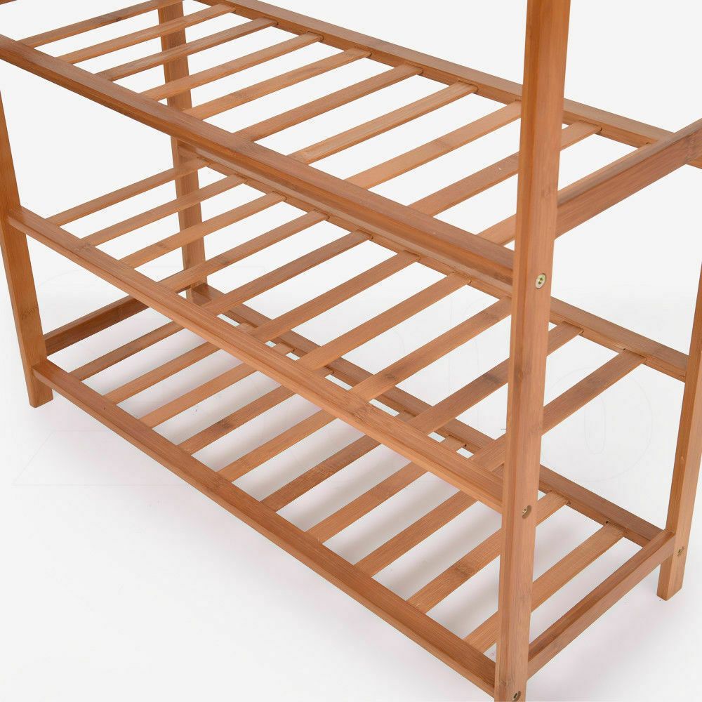 Levede 4 Tiers Bamboo Shoe Rack Storage Organizer Wooden Shelf Stand Shelves-Store Zone-Online Shopping Store Melbourne Australia