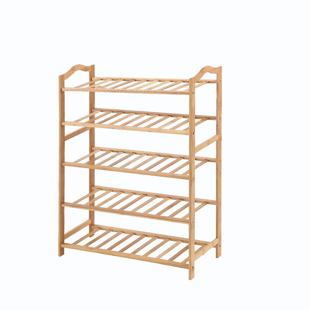 Levede Bamboo Shoe Rack Storage Wooden Organizer Shelf Stand 5 Tiers Layers 70cm