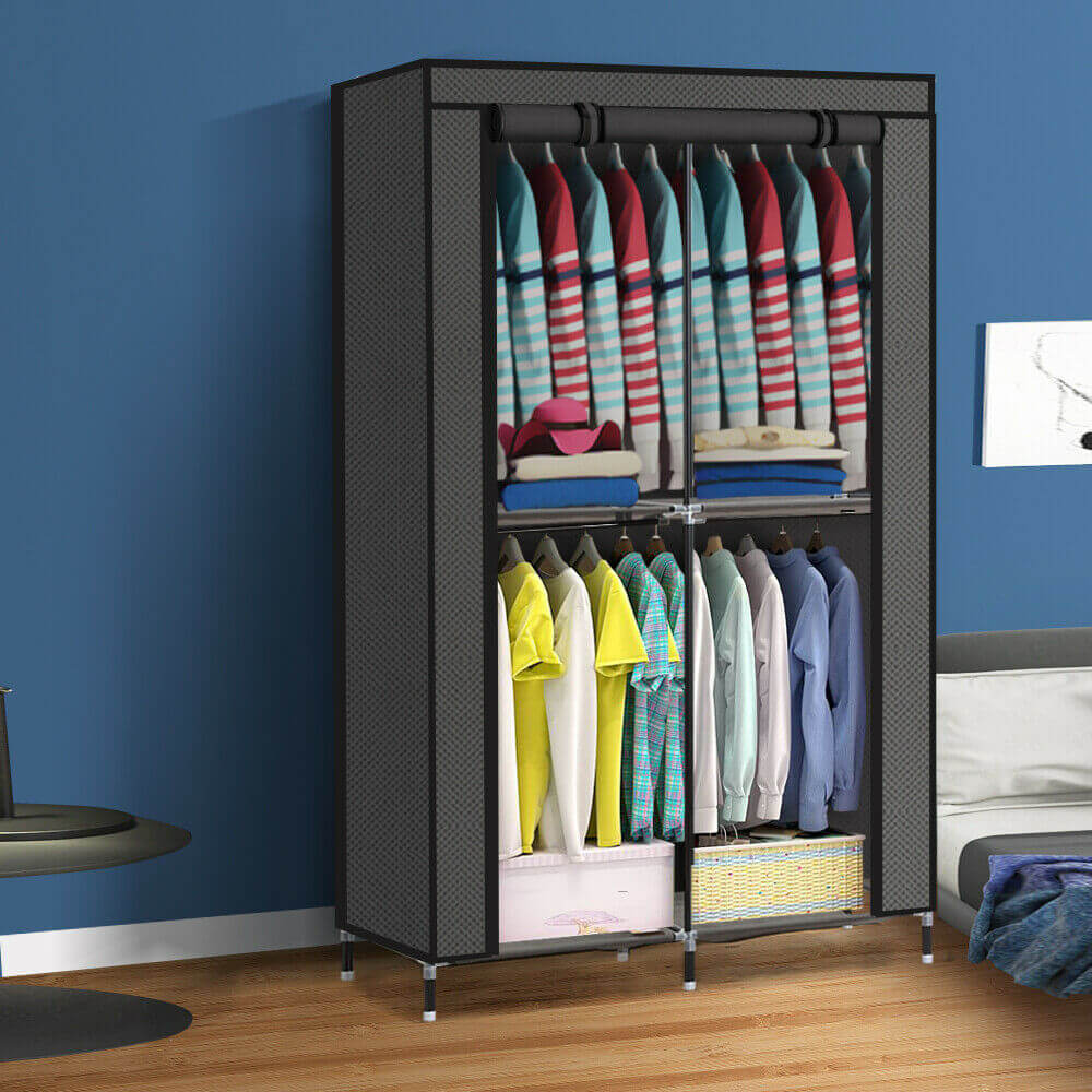 Levede Portable Clothes Closet Wardrobe Storage Organizer Shelves with Window