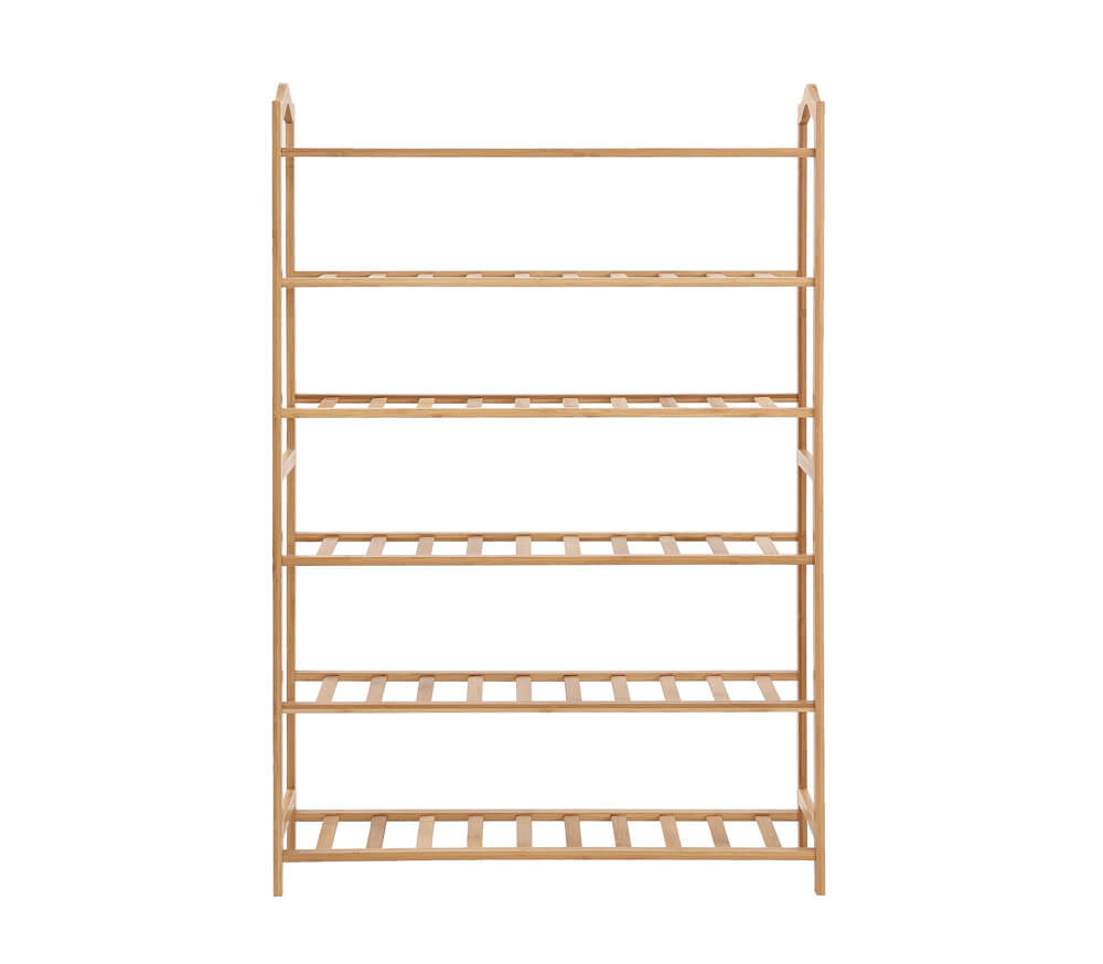 Levede Bamboo Shoe Rack Storage Wooden Organizer Shelf Stand 6 Tiers Layers 70cm