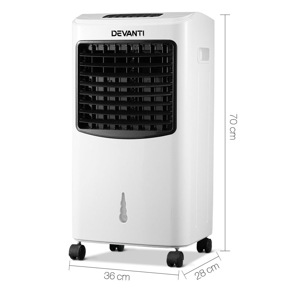 Devanti Portable Eevaporative Air Cooler and Humidifier Conditioner - Black & White