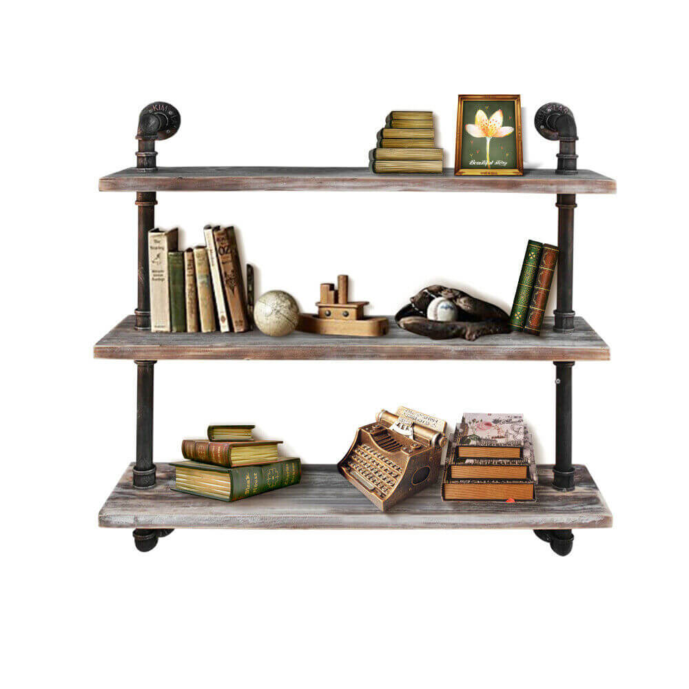 Vintage Wooden Floating Wall Shelf Shelves Display Bookshelf Storage Rack Holder