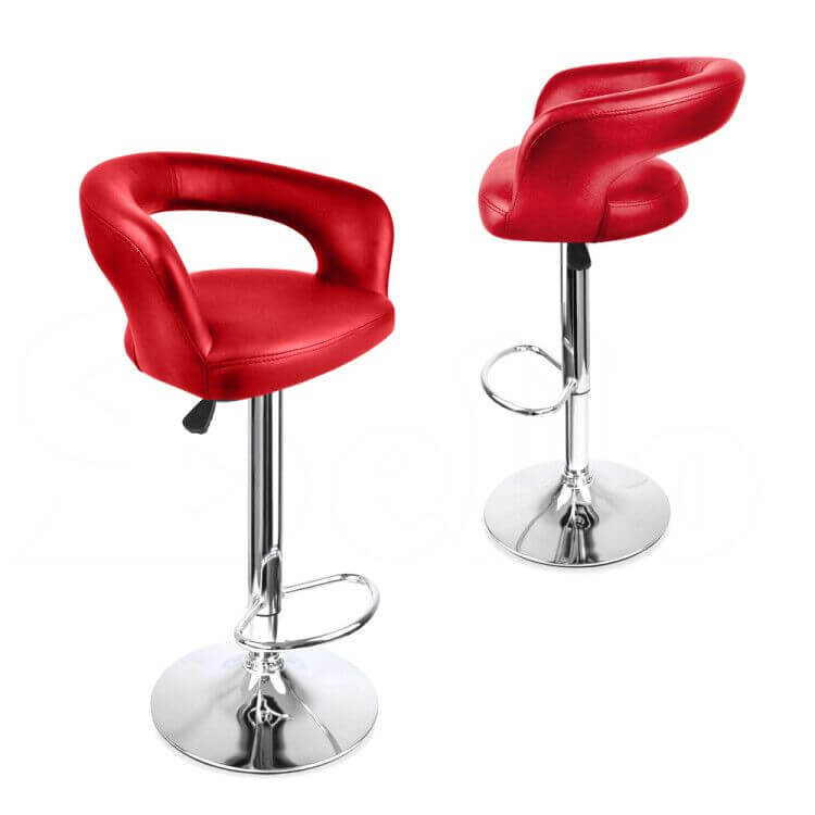 2x Levede PU Leather Swivel Bar Stools Kitchen Dining Chair Gas Lift Adjustable