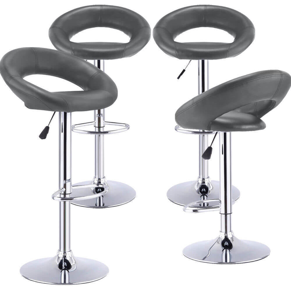 4x Levede PU Leather Swivel Bar Stools Kitchen Dining Chair Gas Lift Adjustable