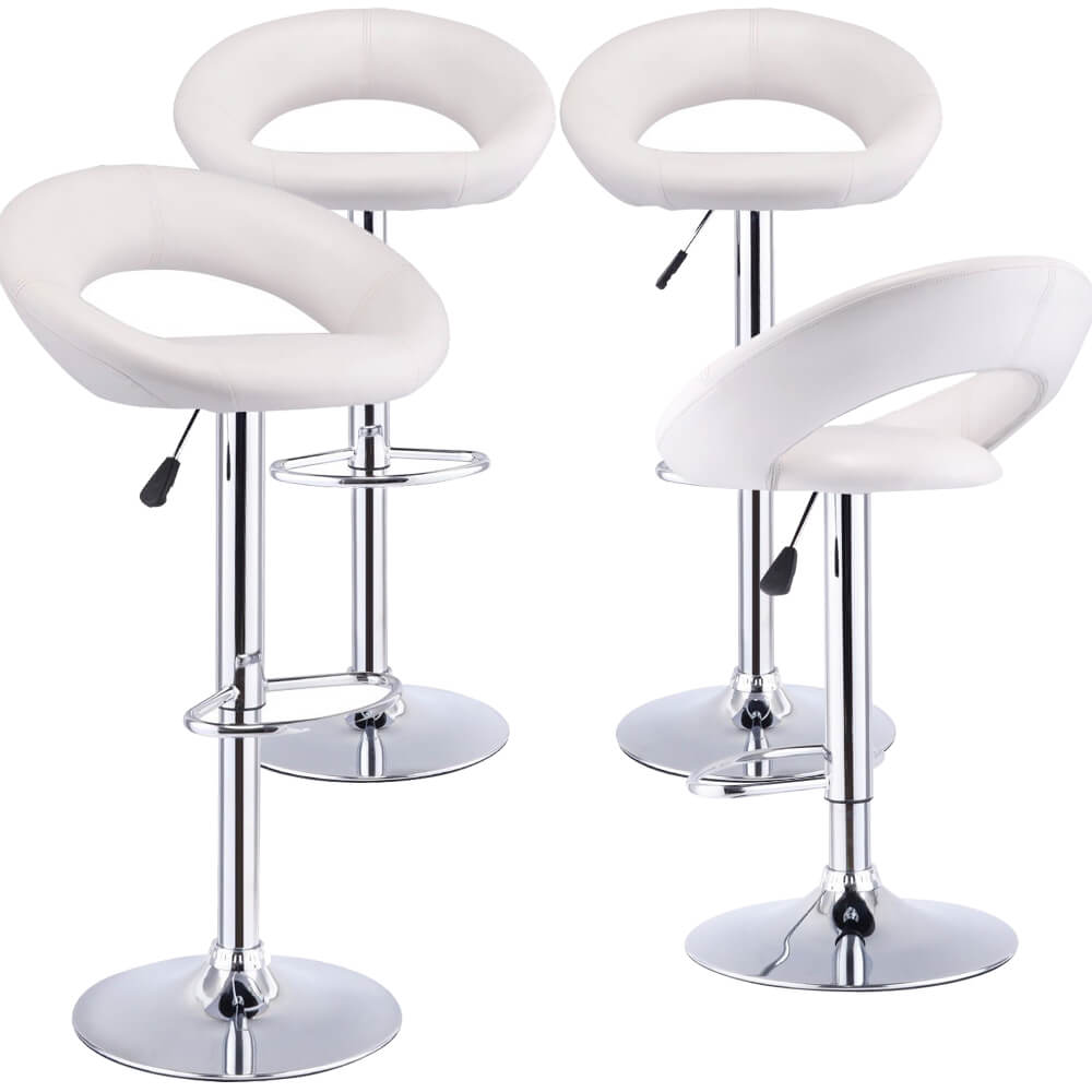 4x Levede PU Leather Swivel Bar Stools Kitchen Dining Chair Gas Lift Adjustable