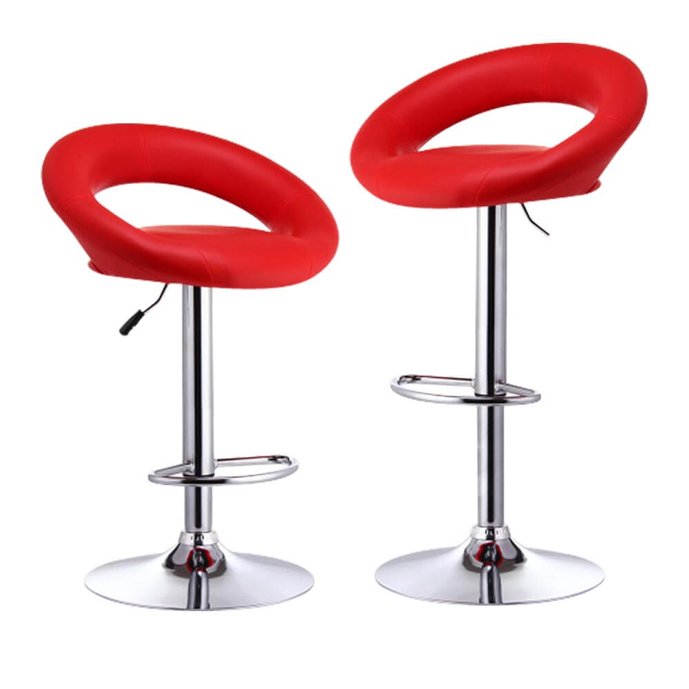 2x Levede PU Leather Swivel Bar Stools Kitchen Dining Chair Gas Lift Adjustable