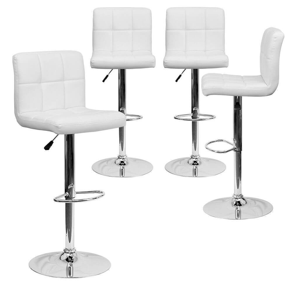 4x Levede PU Leather Swivel Bar Stools Kitchen Dining Chair Gas Lift Adjustable