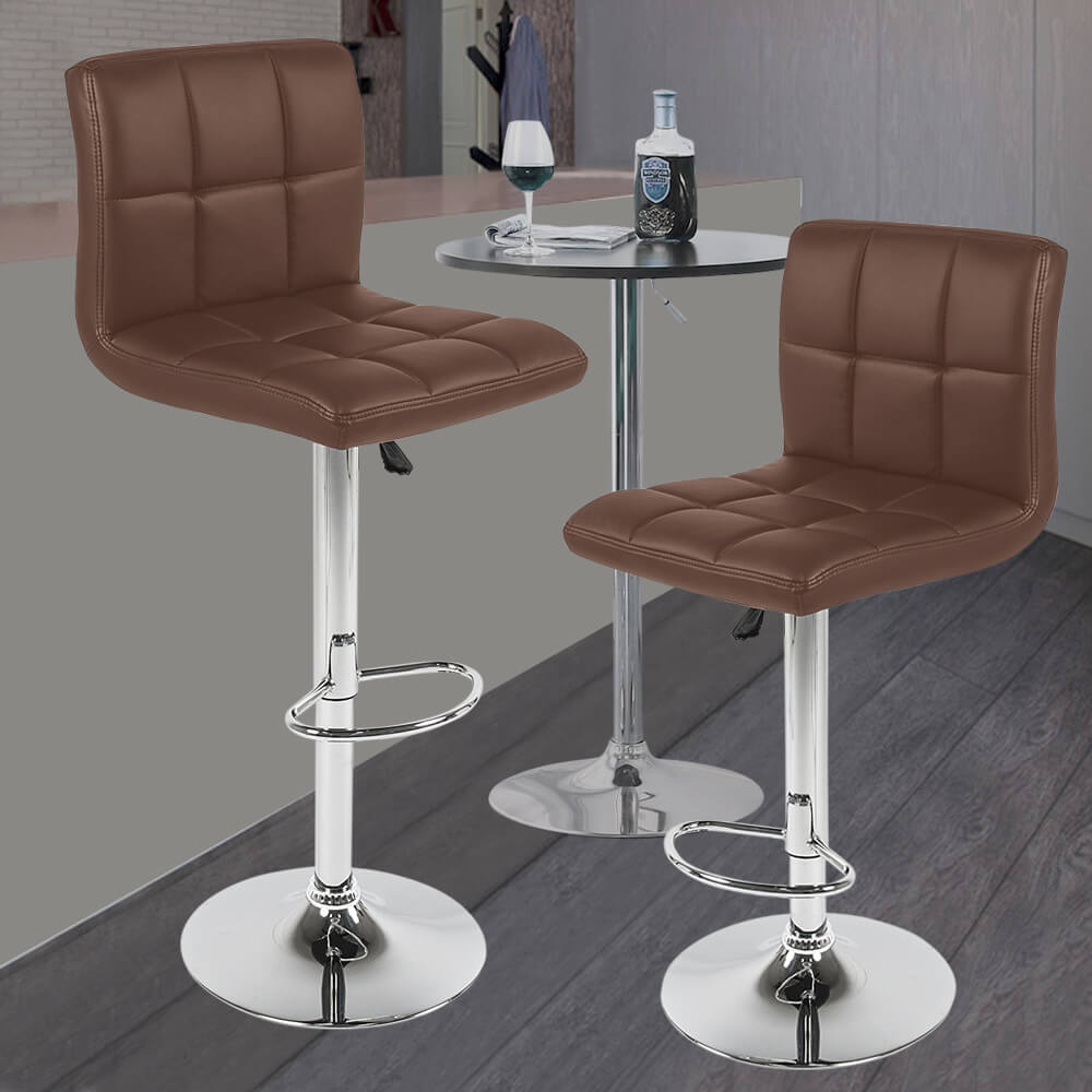 2x Levede PU Leather Swivel Bar Stools Kitchen Dining Chair Gas Lift Adjustable